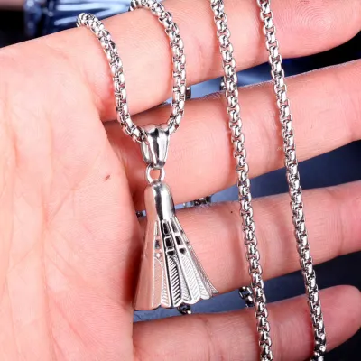 Men's Fashion Hip Hop Vintage Stainless Steel Necklace With Alloy Pendant