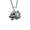 Wolf Head With Stainless Steel Chain