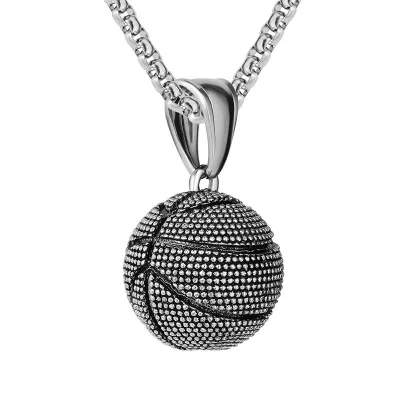 Men's Fashion Hip Hop Vintage Stainless Steel Necklace With Alloy Pendant