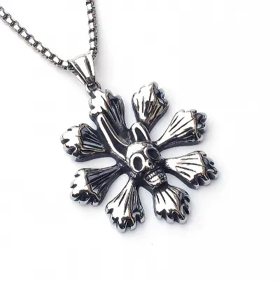 Men Fashion Casual Hip Hop Vintage Keel Chain Necklace Stainless Steel Alloy Pendant