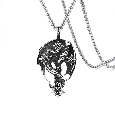 Men Fashion Casual Hip Hop Vintage Keel Chain Necklace Stainless Steel Alloy Pendant