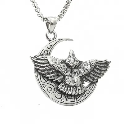 Men Fashion Casual Hip Hop Vintage Keel Chain Necklace Stainless Steel Alloy Pendant