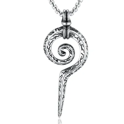 Men Fashion Casual Hip Hop Vintage Keel Chain Necklace Stainless Steel Alloy Pendant