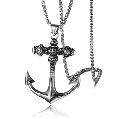 Men Fashion Casual Hip Hop Vintage Keel Chain Necklace Stainless Steel Alloy Pendant