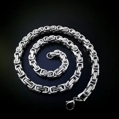 Men Fashion Casual Personality Titanium Steel Geometric Necklace