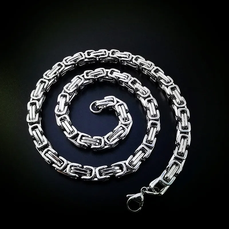 Men Fashion Casual Personality Titanium Steel Geometric Necklace