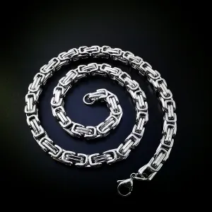 Men Fashion Casual Personality Titanium Steel Geometric Necklace