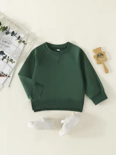 Autumn Boys Girls Long Sleeve Pullover Basic Sweatshirt