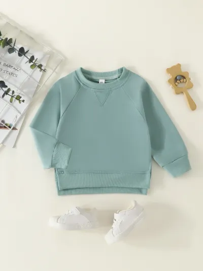 Autumn Boys Girls Long Sleeve Pullover Basic Sweatshirt