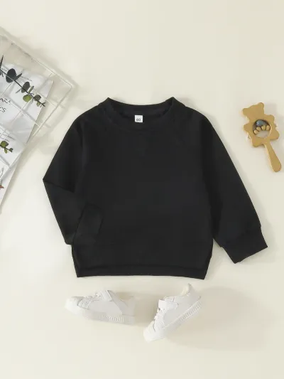 Autumn Boys Girls Long Sleeve Pullover Basic Sweatshirt