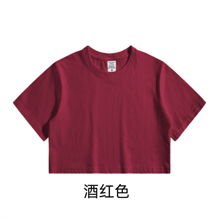 【2plan】[1+1] Round Basic Short Sleeve Tee Wholesale Summer Women Casual Solid Color Round Neck Short