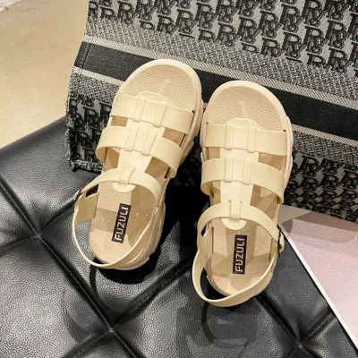 Women Fashion Casual Round Toe Thick-Soled Roman Sandals