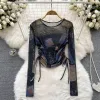 Black Spelling Blue Top