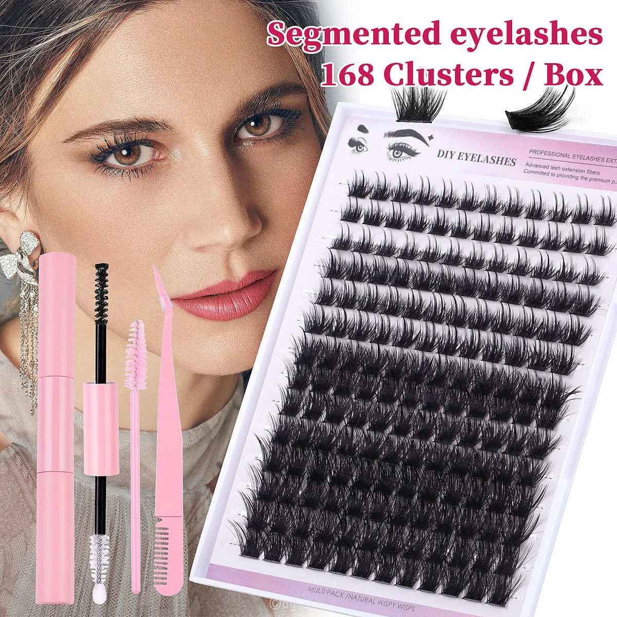 DIY Single Cluster 10-16Mm False Eyelashes Man-Made Fiber for Natural Look