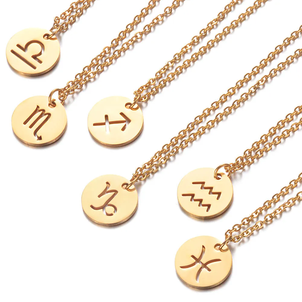 Custom Constellation Zodiac Stainless Steel Necklace