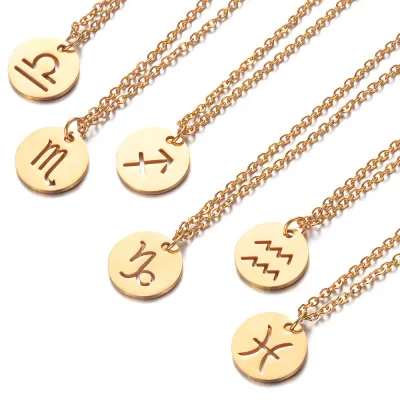 Custom Constellation Zodiac Stainless Steel Necklace