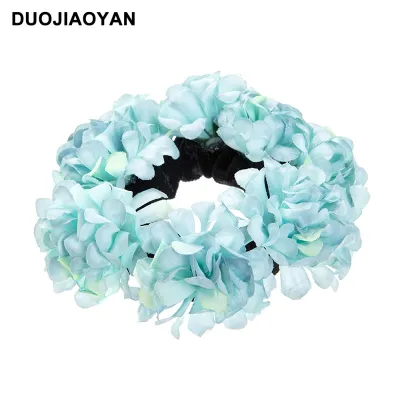 Women Fashion Simulation Fabric Small Flower High Elasticity Hair Rope