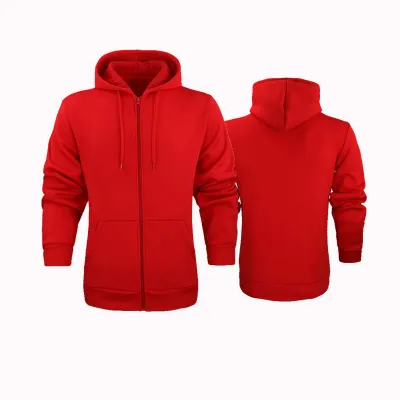 Men Slim-Fit Sports Casual Custom Printed Logo Pocket Hoodie