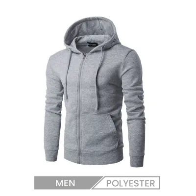 Men Slim-Fit Sports Casual Custom Printed Logo Pocket Hoodie