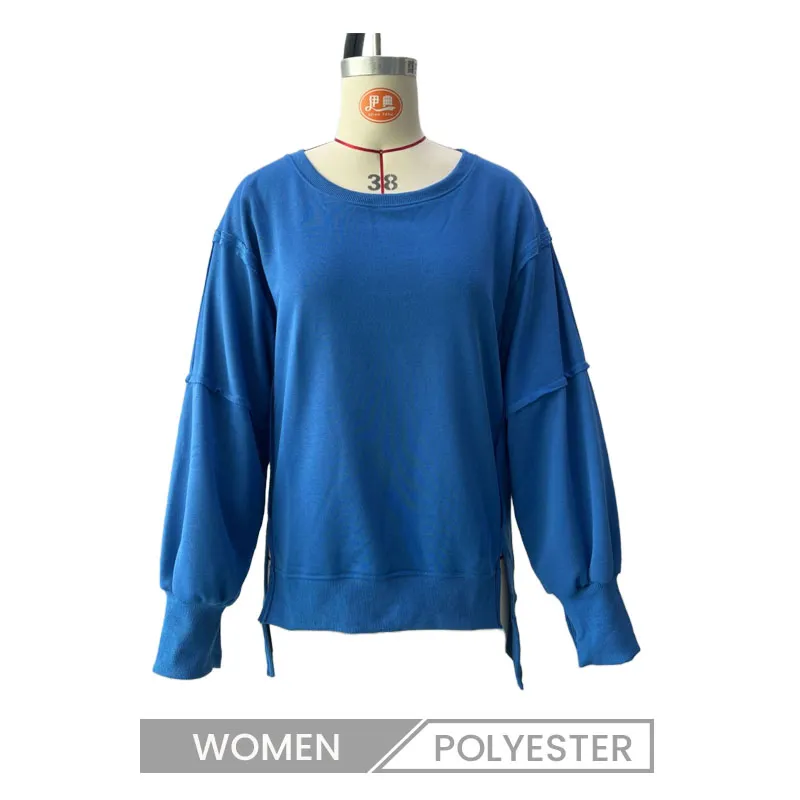 Autumn Solid Color Pullover Round Neck Long Sleeve Casual Loose Sweatshirt