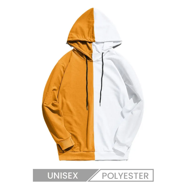 Contrast Color Men Women Casual Fashion Long Sleeve Logo Custom Pullover Hoodie
