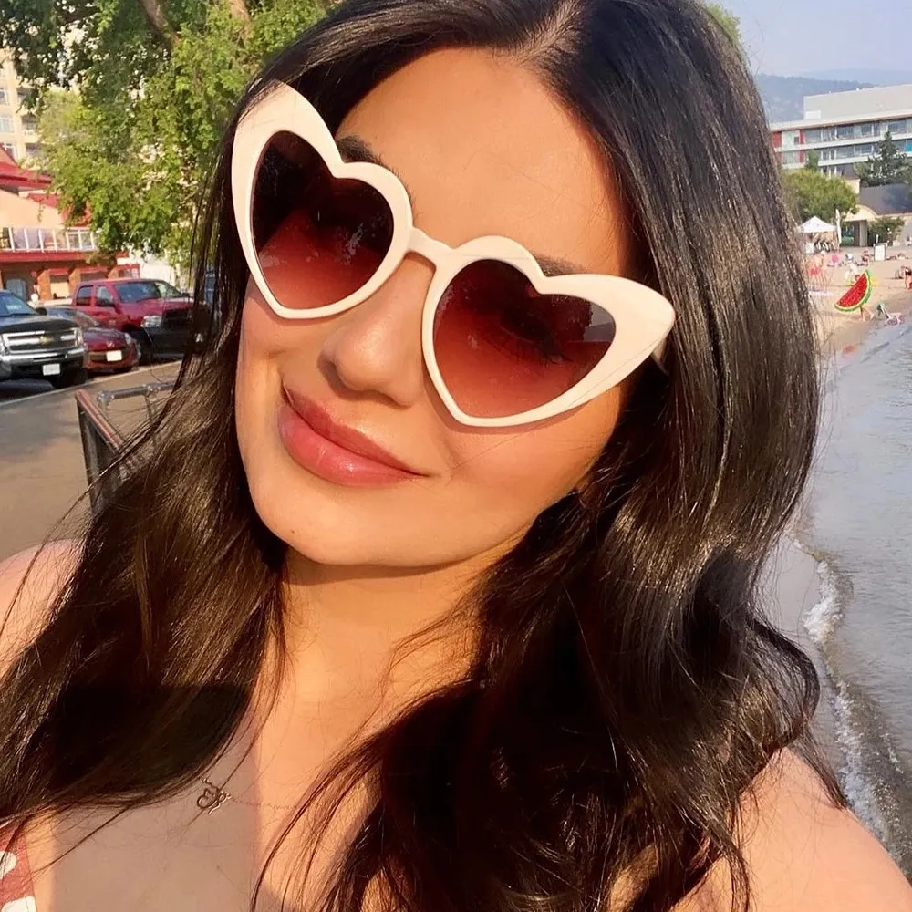 Fashion Heart Shaped Sunglasses PC Frame