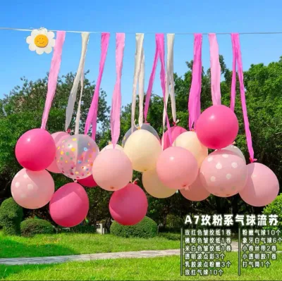 Color Paper Tassel Balloon Outdoor Picnic Park Photo Background Layout