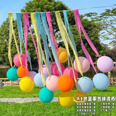 Color Paper Tassel Balloon Outdoor Picnic Park Photo Background Layout
