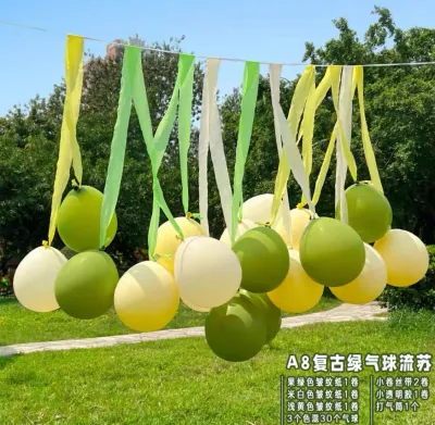Color Paper Tassel Balloon Outdoor Picnic Park Photo Background Layout