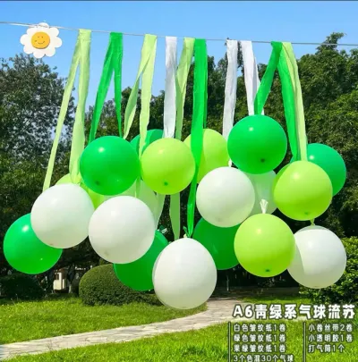 Color Paper Tassel Balloon Outdoor Picnic Park Photo Background Layout