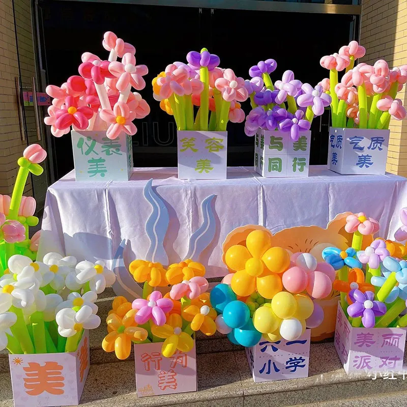 Color Paper Tassel Balloon Outdoor Picnic Park Photo Background Layout