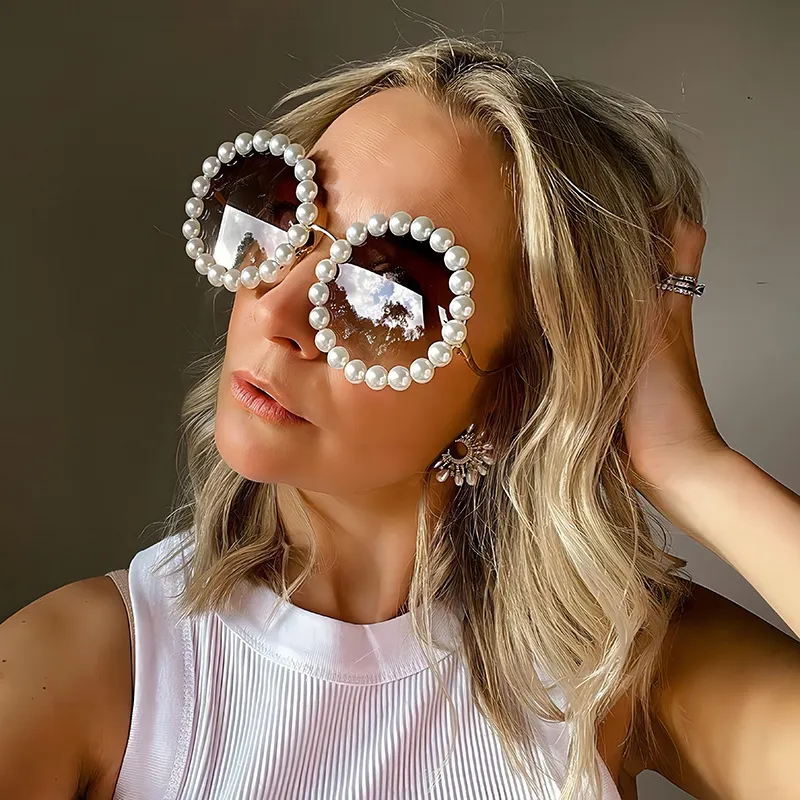 Personalized Round Pearl Sunglasses