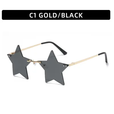 Fashion Funny Frameless Five-Pointed Star Sunglasses