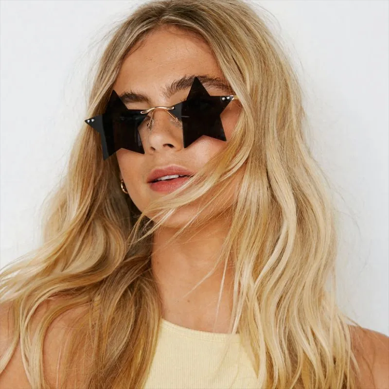 Fashion Funny Frameless Five-Pointed Star Sunglasses