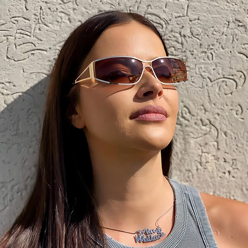 Y2K Fashion Sunscreen Special-Shaped Metal Frame Sunglasses