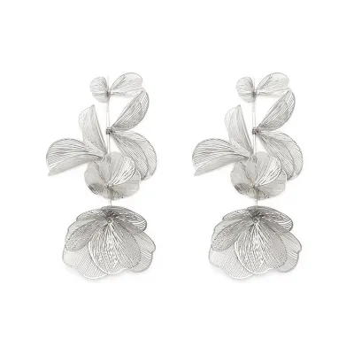 Exaggerated Fashion Vintage Women Hollow Flower Earrings