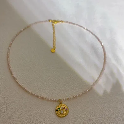 Women Elegant Natural Baroque Pearl Beaded Ball Chain Necklace