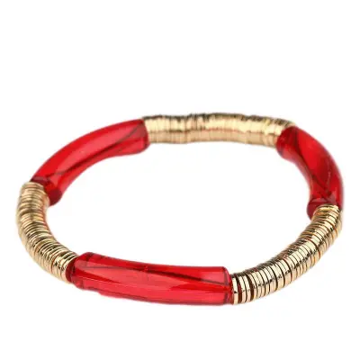 Fashion Exaggerated Beaded Acrylic Geometry Style Women's Elbow Bracelet
