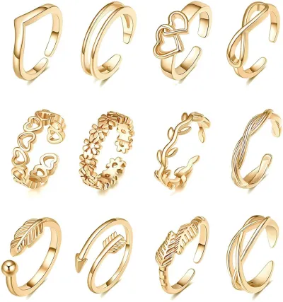Retro Beach Women White Copper Geometric Toe Ring