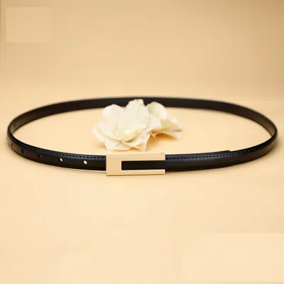 Fashion Women Classic Simple Slim Pu Belt