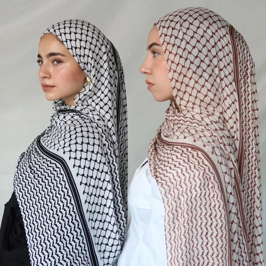 Geometry Printed Chiffon Turban Hijab Long Scarf