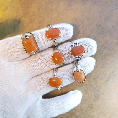 Vintage Natural Stone Ring Unisex Geometry Alloy Mosaic Kids Toys