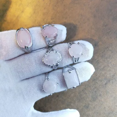 Vintage Natural Stone Ring Unisex Geometry Alloy Mosaic Kids Toys