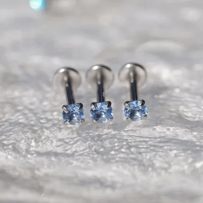 Women Fashion Stainless Steel Round Lip Nose Nail Body Piercing Jewelry