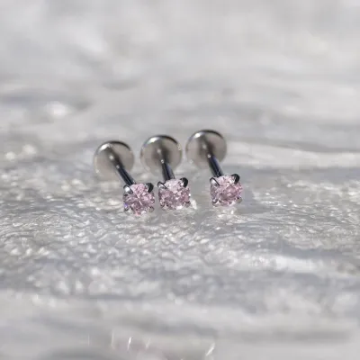 Women Fashion Stainless Steel Round Lip Nose Nail Body Piercing Jewelry