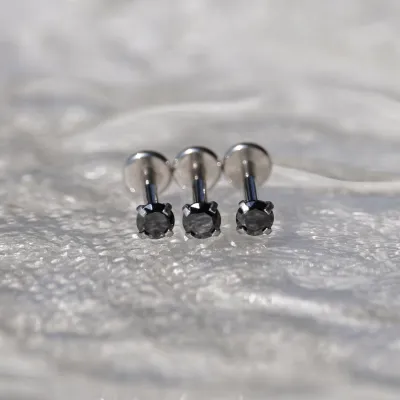 Women Fashion Stainless Steel Round Lip Nose Nail Body Piercing Jewelry