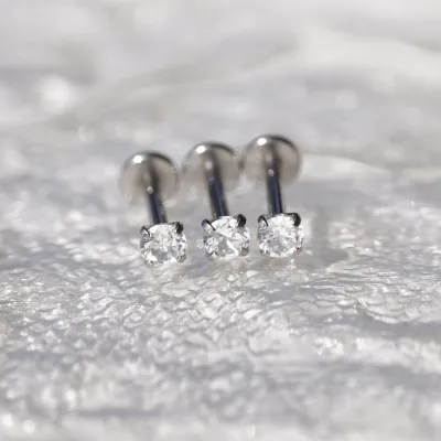 Women Fashion Stainless Steel Round Lip Nose Nail Body Piercing Jewelry