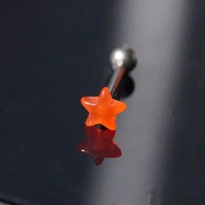 Women Fashion Simple Luminous Stars Acrylic Tongue Nail Body Piercing Jewelry Stainless Steel 10-Bag