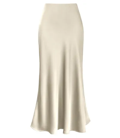 Summer Women Fashion Casual Silky Forging High Waist Fishtail Skirt