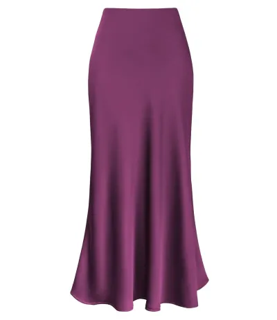 Summer Women Fashion Casual Silky Forging High Waist Fishtail Skirt